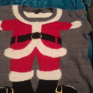 Gray and cream Christmas sweater